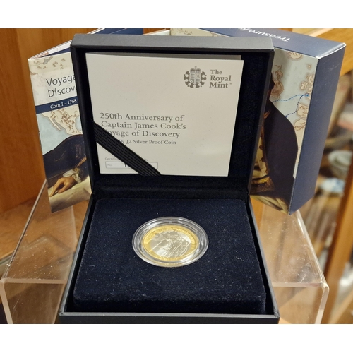 83 - Silver Sterling Royal Mint Trio of Boxed As-New Coins, commemorating the 1768-1770 Voyage of Discove... 