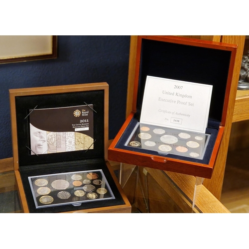 90 - Pair of Executive Proof Cased UK Currency Proof Sets, inc Royal Mint 2011 Set