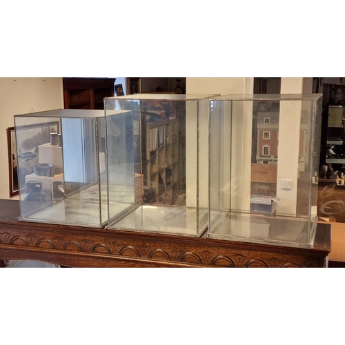 91b - Trio of Handmade Glass Square Display Cabinets