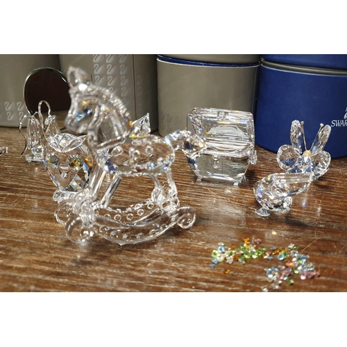 91c - Swarovski Set of Crystal Figures - mostly boxed and as pictured - three photos