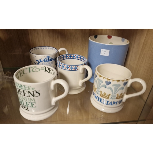 17 - Emma Bridgewater Group of Collectable Mugs inc Polka-Dot & Various Royal Commemorative & Jubilee Mug... 