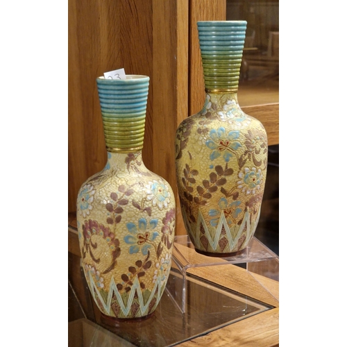 23 - Royal Doulton Slaters Antique Pair of Stoneware Vases