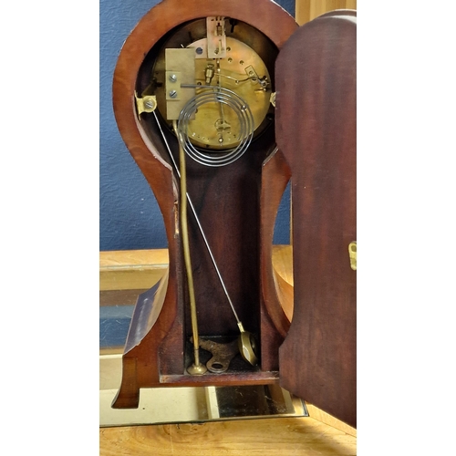 24 - Antique French Inlaid Wood, AD Mougin Mantel Clock, 346.5cm high