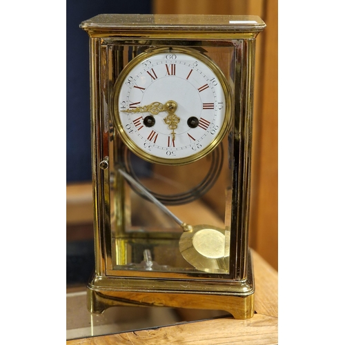 27 - Vintage Glass Framed Clock in the style of Jaeger Le-Coultre - 27cm high