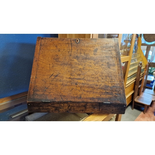 4 - Antique Oak Letter & Disk Tidy Cabinet - 46x33x29.5cm