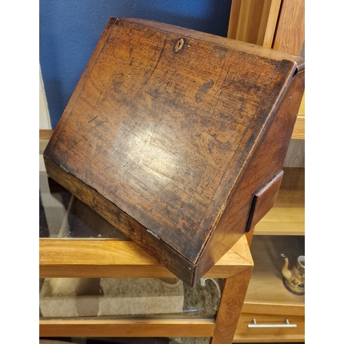 4 - Antique Oak Letter & Disk Tidy Cabinet - 46x33x29.5cm