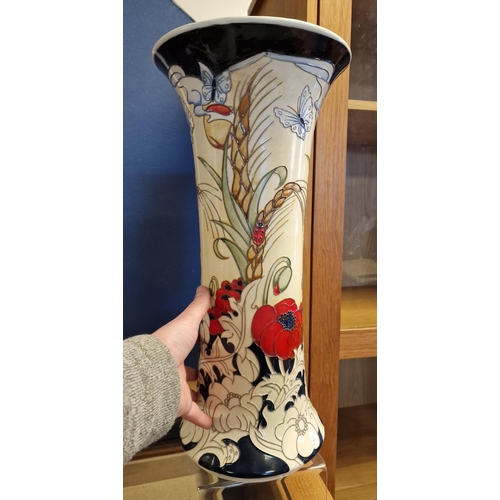 5 - Moorcroft Large Poppy & Butterly Vase - Trial example & 46.5cm high