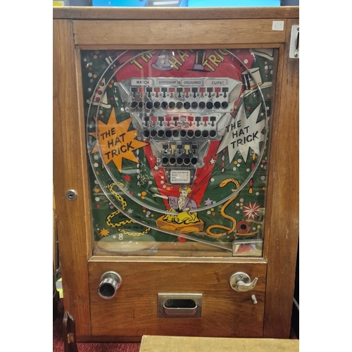 63 - Vintage German The Hat Trick Penny Arcade Fruit Machine Slot Machine