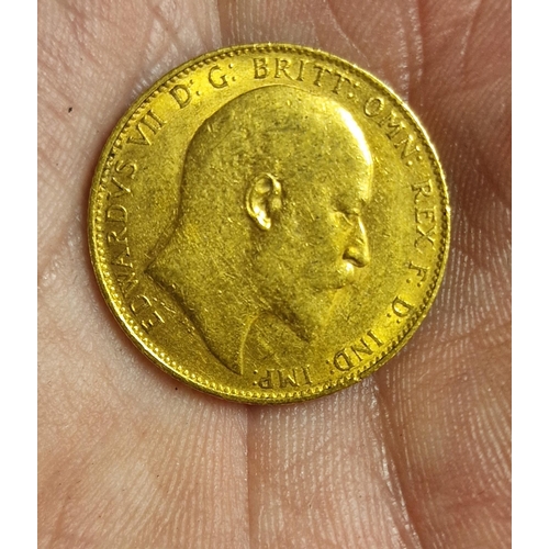 103 - 22ct Gold Sovereign Coin, 1906 - 8g