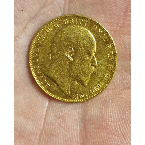 106 - 22ct Gold Sovereign Coin, 1909 - 8g