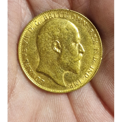 93 - 22ct Gold Sovereign Coin, 1909 - 8g