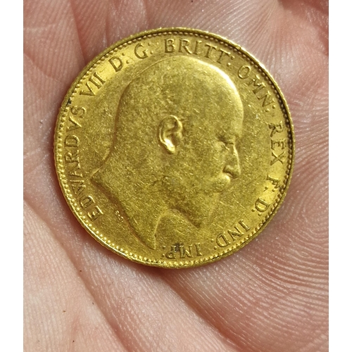 96 - 22ct Gold Sovereign Coin, 1907 - 8g