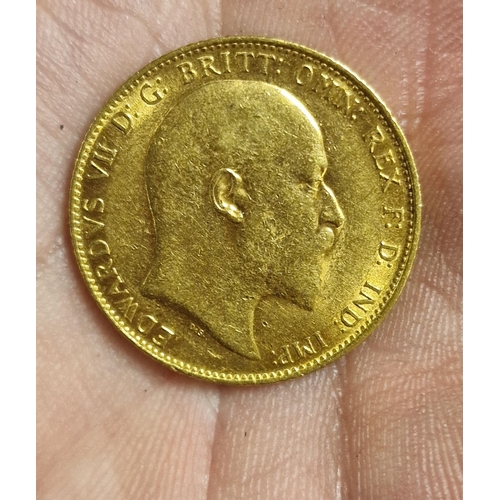 99 - 22ct Gold Sovereign Coin, 1907 - 8g