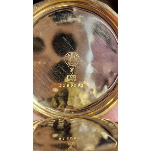 125 - Omega 14ct Gold 'Grand Prix Paris 1900' Pocketwatch - 72.5g