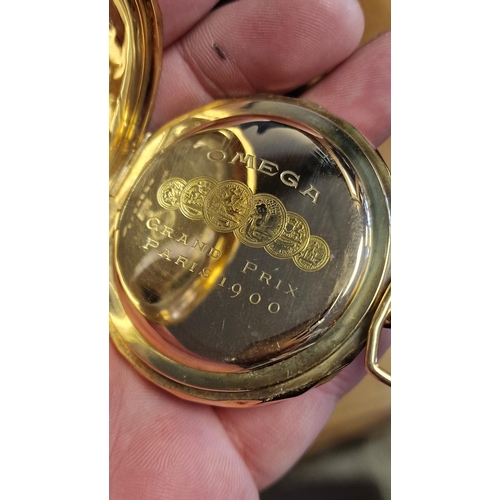 125 - Omega 14ct Gold 'Grand Prix Paris 1900' Pocketwatch - 72.5g