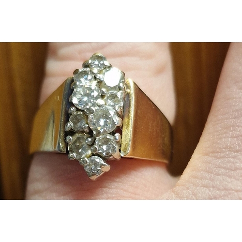 129 - 14ct Gold & Diamond Dress Ring, size M & 5.35g