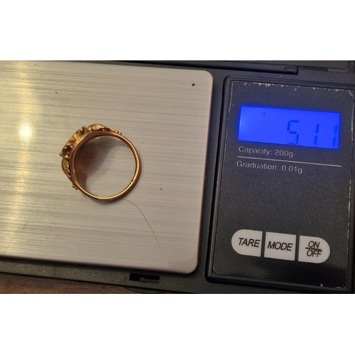 155 - Antique Georgian 'My Lovers Eye' Gold & Enamel Mourning Ring, likely 18ct, size Q & 5.1g