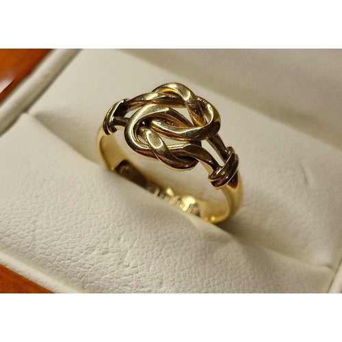 195 - 18ct Gold Celtic Clogau Style Early Knot Ring - size K & 3.7g