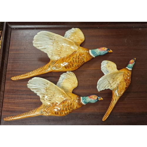 31h - Beswick Trio of Wall Hung Sconce Phesant Ducks etc - 661/2