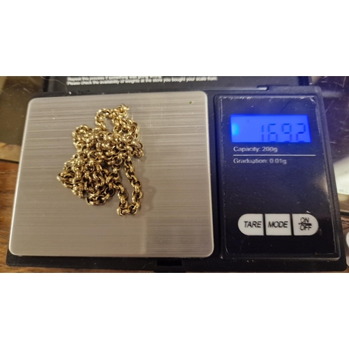 203 - 9ct Gold Belcher Chain - 16.9g