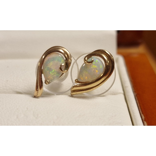 219 - 9ct Gold & Opal Stud Earrings