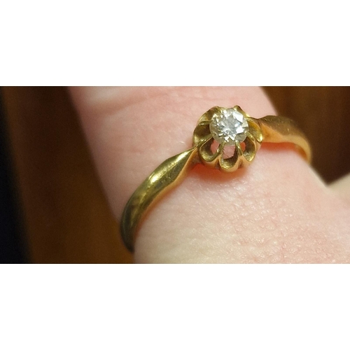 228 - 18ct Gold & Diamond Engagement Ring, j+0.5 & 2.2g