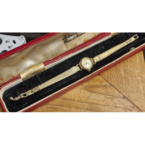 233 - 9ct Gold Regency Swiss Cocktail Watch w/plated strap - 12.35g