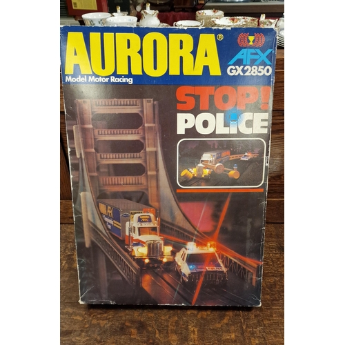 294 - Aurora AFX GX2850 'Stop Police' Scalextric Style Motor Racing Toy Set