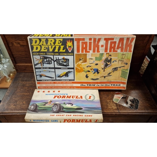 296 - Retro Dare Devil/Trik-Trak Motor Racing Game Set Toy + a Waddingtons Formula One Board Game