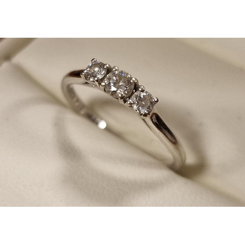 229d - 18ct White Gold & Diamond Trilogy Ring