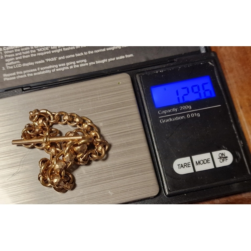 229e - 9ct Gold T-Bar Bracelet - 12.95g