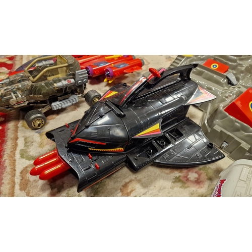 297 - Bluebird Toys Manta Force 1980's Superhero Toys + Batmobile & Bandai Rocklord Vehicle