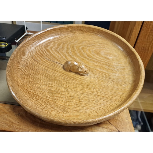 100 - Mouseman Yorkshire Oak Large Fruit Bowl - 29.5cm diameter