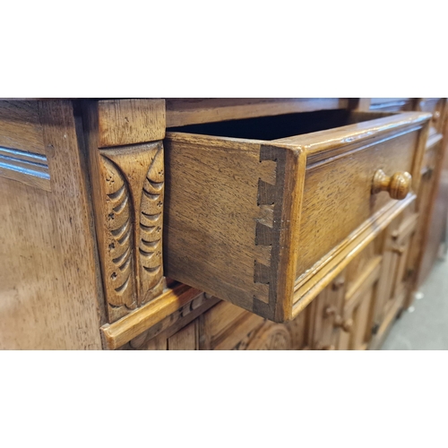 113 - Antique Oak Sideboard - in a Light Titchmarsh & Goodwin style - 137x46 by 84cm high