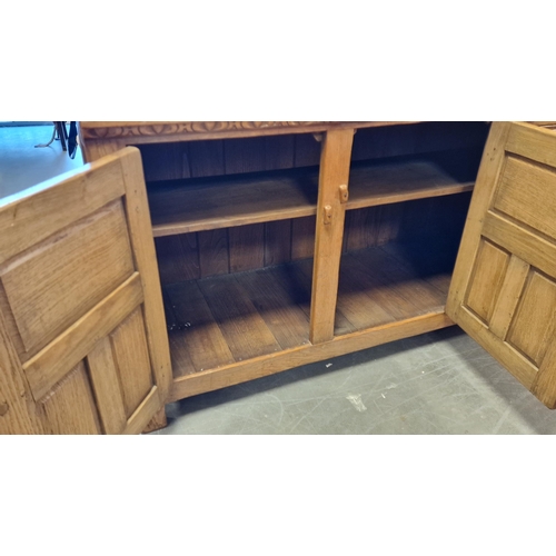 113 - Antique Oak Sideboard - in a Light Titchmarsh & Goodwin style - 137x46 by 84cm high