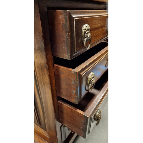 126 - Antique Davenport Desk & Balloon Back Chair