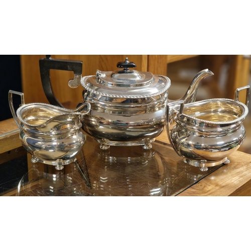 136 - Silver Hallmarked 1931 S Blanckensee of Chester 3pc Tea Service - 1.127kg