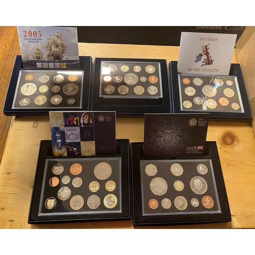 164 - 5pc 2005-2010 Uncirculated United Kingdom Proof Currency  Coin Sets