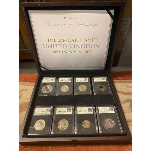 166 - 2016 Datestamp United Kingdom Specimen Coin Currency Set - Exc Condition