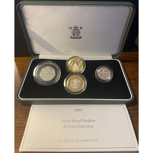 168 - Royal Mint Silver Piedfort 4-Coin British Currency Coin Boxset - 83g total