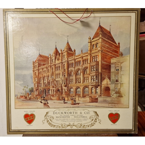 19 - Duckworth & Co of Manchester Distilliery Double-sided Advertising Sign - 17.5x16.5 inches