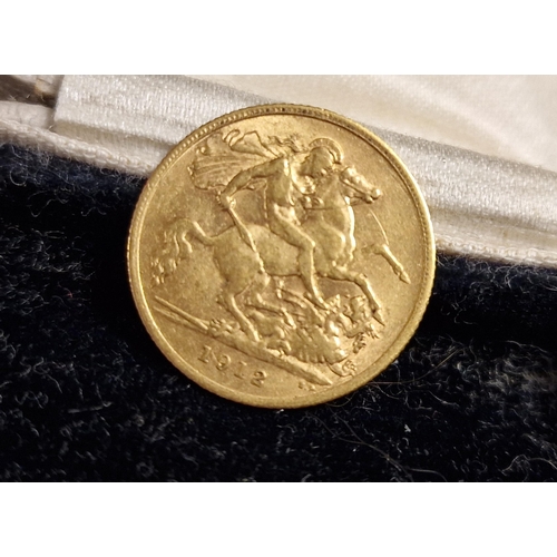 195 - 1912 22ct Gold Half Sovereign Antique Coin