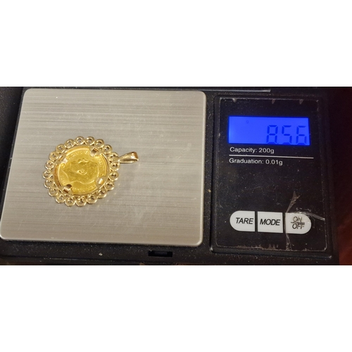 200 - 22ct 1911 Gold Half Sovereign Gold Pendant (9ct) - 8.56g