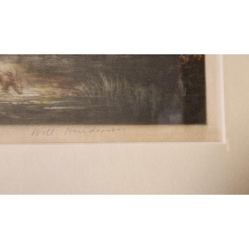 54 - William Henderson (1844-1904) Artist Proof Signed Mezzotint of a Waterside Pasture Countryside Scene... 