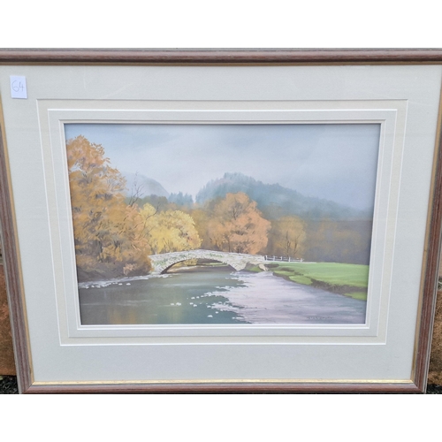 64 - Peter Shutt (1926-2016) Watercolour of Castle Crag & Rosthwaite - 60x50cm inc frame - all proceeds t... 