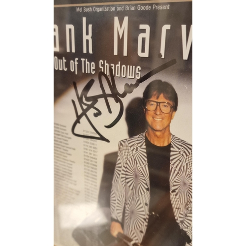 8 - Hank Marvin & The Shadows Group of Four Framed Signed Autograph Memorabilia - 13.25x11.5 inches