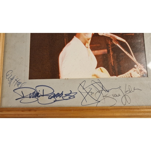 8 - Hank Marvin & The Shadows Group of Four Framed Signed Autograph Memorabilia - 13.25x11.5 inches