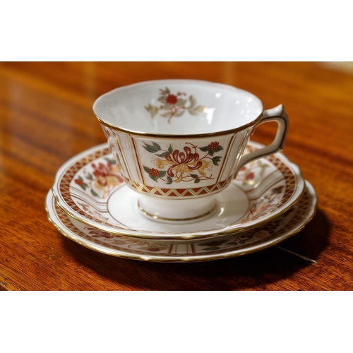 84 - Royal Crown Derby Honeysuckle 22pc Tea Service