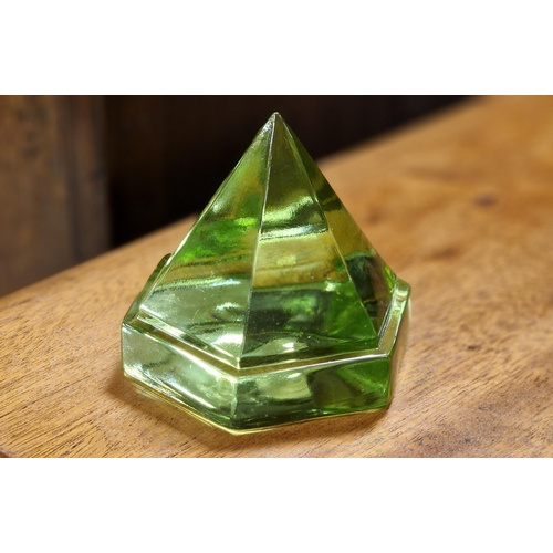 123b - Antique Ship's Maritime Glass Prism Paperweight - used to illuminate lower decks onboard