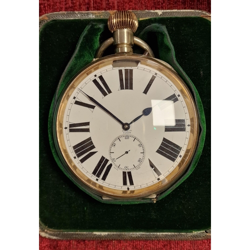 18 - Antique M M & Co Sterling Silver Cased Goliath Pocketwatch - case measures 17x15cm